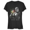 Junior’s Marvel Avengers Endgame Glowing Stones Logo Overlay Portrait T-Shirt