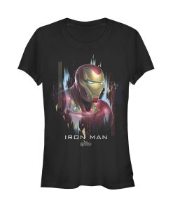 Junior’s Marvel Avengers Endgame Iron Man Glitch T-Shirt