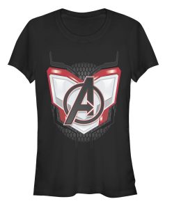 Junior’s Marvel Avengers Endgame Logo Quantum Suit T-Shirt