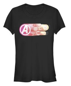 Junior’s Marvel Avengers Endgame Logo Swipe Button T-Shirt