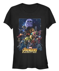 Junior’s Marvel Avengers Infinity War Character Collage T-Shirt