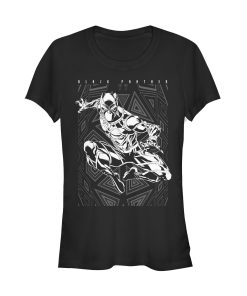 Junior’s Marvel Black Panther Geometric Pattern T-Shirt