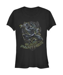 Junior’s Marvel Black Panther Mask Outline T-Shirt