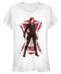 Junior’s Marvel Black Widow Grunge Hourglass T-Shirt