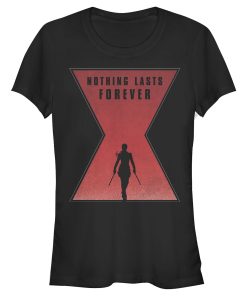Junior’s Marvel Black Widow Hourglass Nothing Lasts T-Shirt
