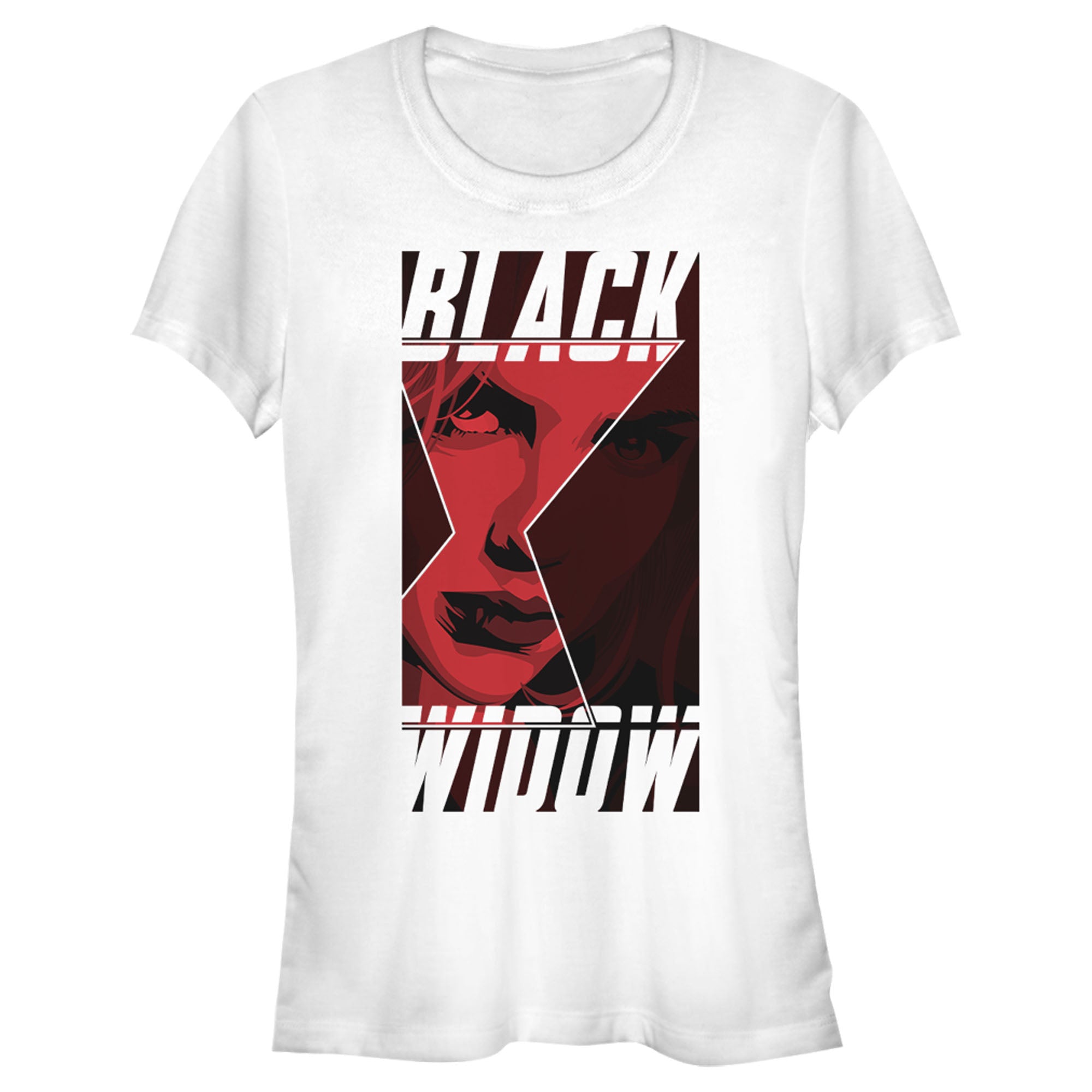 Junior's Marvel Black Widow Hourglass Peek T-Shirt Junior's Marvel Black Widow Hourglass Peek T-Shirt
