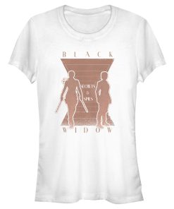 Junior’s Marvel Black Widow Hourglass Secrets and Spies T-Shirt
