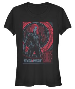 Junior’s Marvel Black Widow Infrared Globe T-Shirt