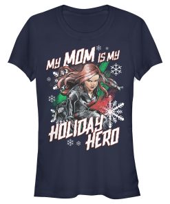 Junior’s Marvel Black Widow Mom Holiday Hero T-Shirt