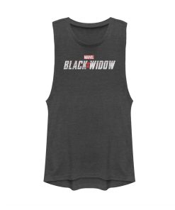 Junior’s Marvel Black Widow Movie Logo Festival Muscle Tee