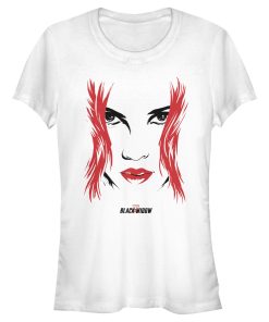 Junior’s Marvel Black Widow Painted 80’s Face T-Shirt