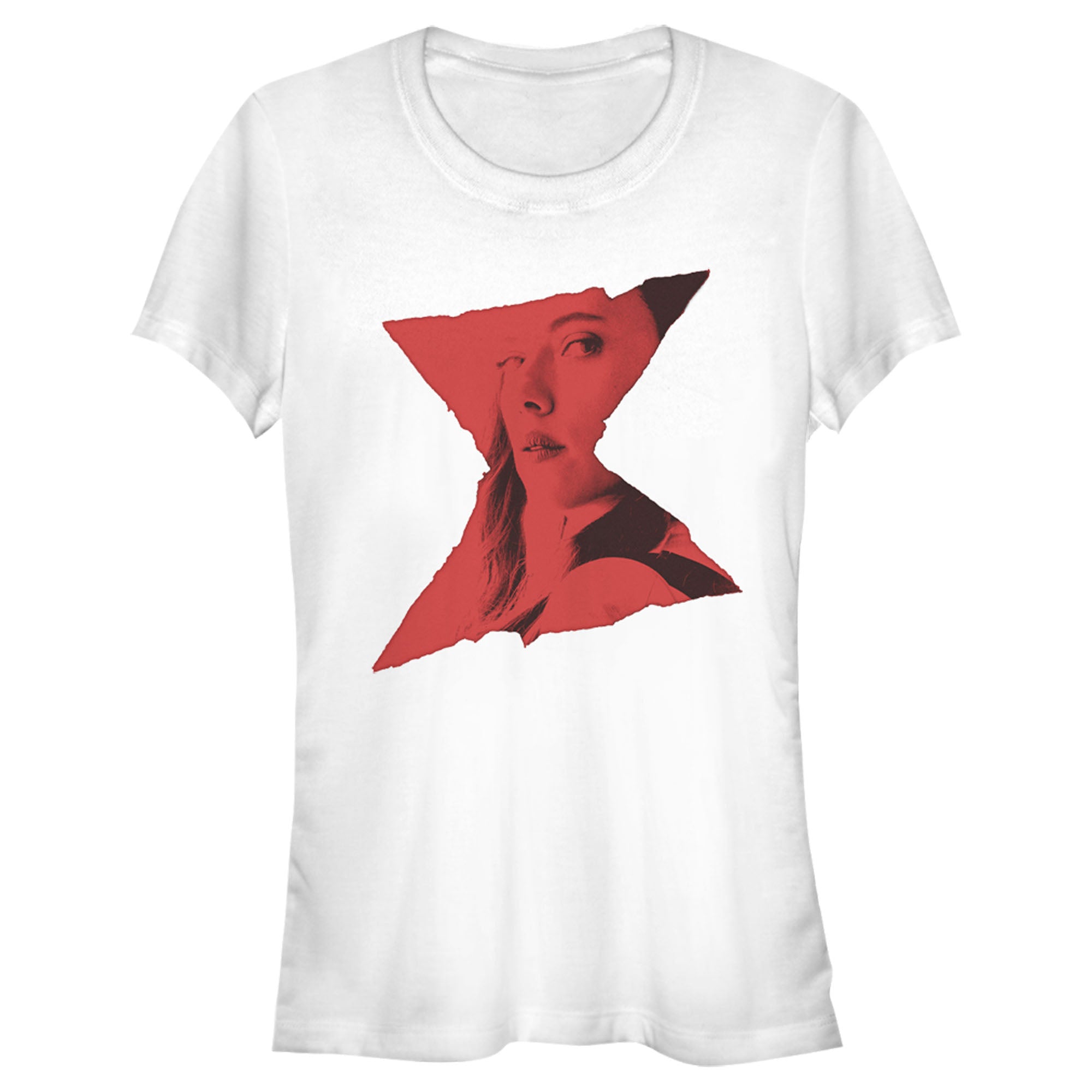 Junior's Marvel Black Widow Rough Hourglass T-Shirt Junior's Marvel Black Widow Rough Hourglass T-Shirt