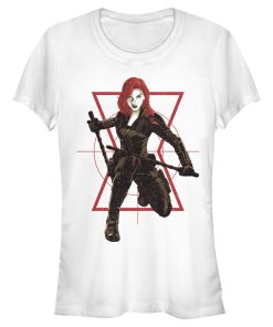 Junior’s Marvel Black Widow Symbol Target T-Shirt