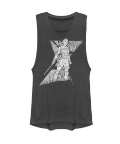 Junior’s Marvel Black Widow Yelena Grunge Festival Muscle Tee