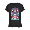 Junior’s Marvel Captain America Stained Glass T-Shirt