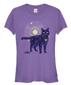 Junior’s Marvel Captain Marvel Celestial Goose Cat T-Shirt