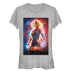 Junior’s Marvel Captain Marvel Electric Poster T-Shirt