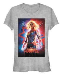 Junior’s Marvel Captain Marvel Electric Poster T-Shirt