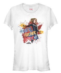 Junior’s Marvel Captain Marvel Faster Stars T-Shirt
