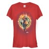 Junior’s Marvel Captain Marvel Flame Star Symbol T-Shirt