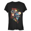 Junior’s Marvel Captain Marvel Flannel Patch Print T-Shirt