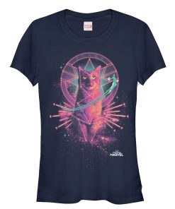Junior’s Marvel Captain Marvel Galactic Goose Cat T-Shirt