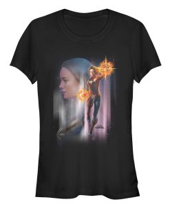 Junior’s Marvel Captain Marvel Galactic Profile T-Shirt