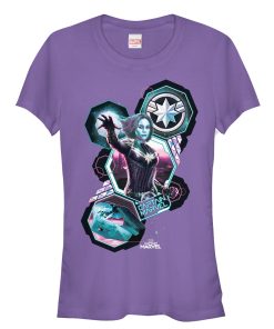 Junior’s Marvel Captain Marvel Geometric Space T-Shirt
