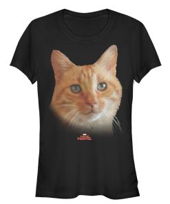 Junior’s Marvel Captain Marvel Goose Cat Portrait T-Shirt