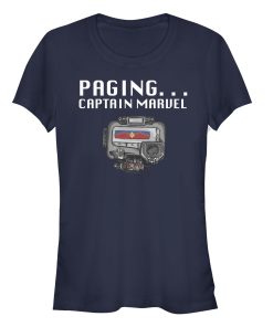 Junior’s Marvel Captain Marvel Pager Gadget T-Shirt