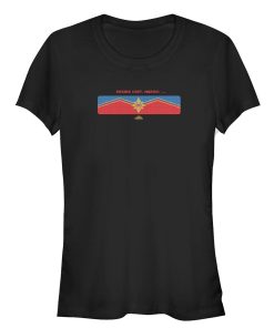 Junior’s Marvel Captain Marvel Pixelated Pager Screen T-Shirt