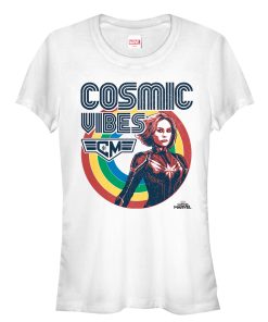 Junior’s Marvel Captain Marvel Rainbow Cosmic Vibes T-Shirt