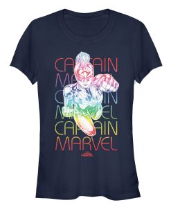 Junior’s Marvel Captain Marvel Rainbow Kree T-Shirt