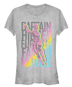 Junior’s Marvel Captain Marvel Rainbow Mantra T-Shirt