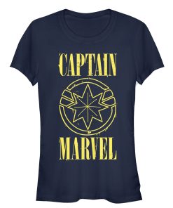 Junior’s Marvel Captain Marvel Stained Star Symbol T-Shirt