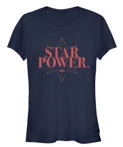 Junior’s Marvel Captain Marvel Star Power Text T-Shirt
