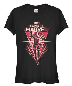 Junior’s Marvel Captain Marvel Star Streaks T-Shirt