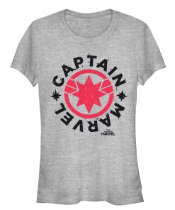 Junior’s Marvel Captain Marvel Star Symbol Circle T-Shirt