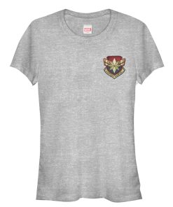 Junior’s Marvel Captain Marvel Star Symbol Woven Print T-Shirt