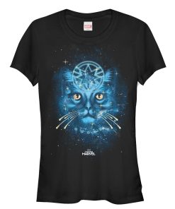 Junior’s Marvel Captain Marvel Starry Goose Cat T-Shirt