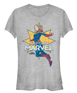 Junior’s Marvel Captain Marvel Vintage Star T-Shirt