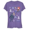 Junior’s Marvel Christmas Black Widow  & Panther T-Shirt