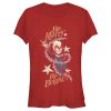 Junior’s Marvel Christmas Captain Marvel Merry & Bright T-Shirt