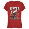 Junior’s Marvel Christmas Deadpool Sister on Naughty List T-Shirt