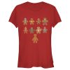 Junior’s Marvel Christmas Gingerbread Cookie Avengers T-Shirt