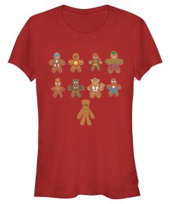 Junior’s Marvel Christmas Gingerbread Cookie Avengers T-Shirt