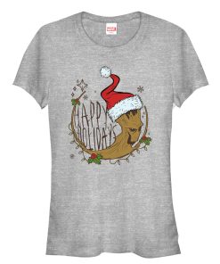 Junior’s Marvel Christmas Guardians of the Galaxy Groot Cartoon T-Shirt