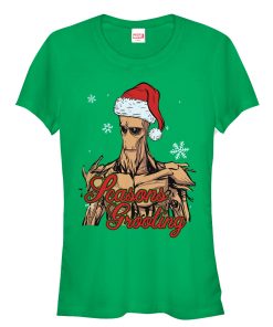 Junior’s Marvel Christmas Guardians of the Galaxy Groot Seasons T-Shirt
