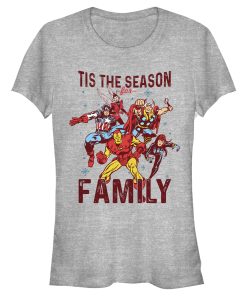 Junior’s Marvel Christmas Season for Family T-Shirt