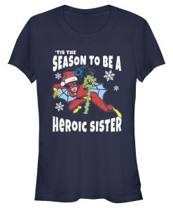 Junior’s Marvel Christmas Spider-Woman Heroic Sister T-Shirt